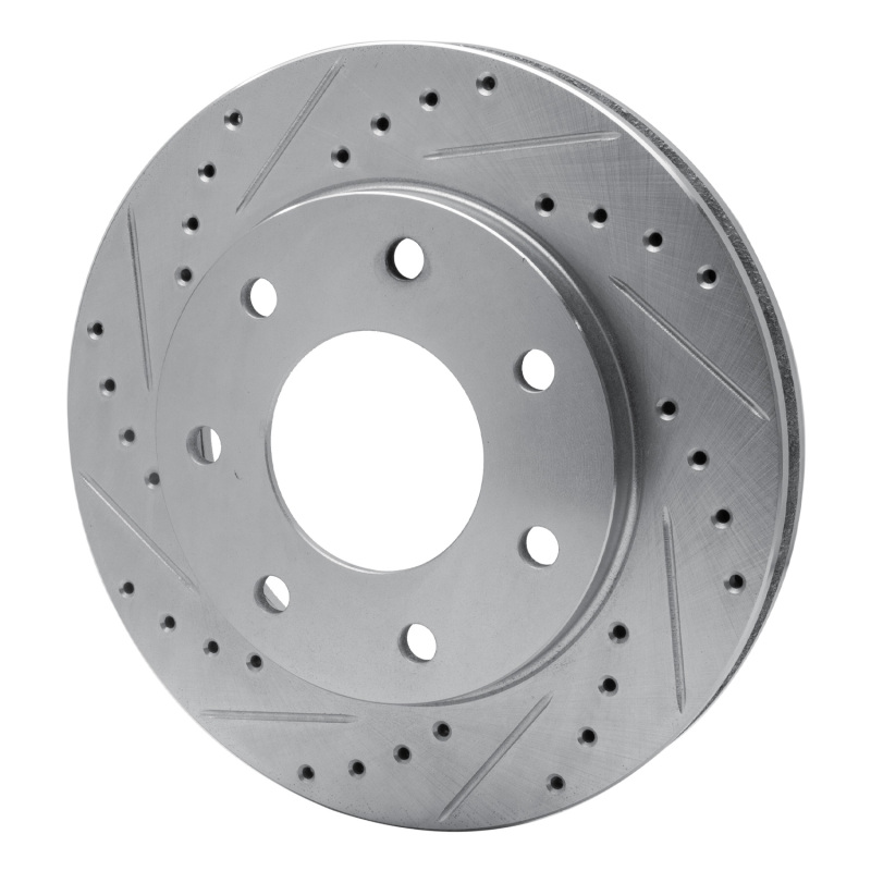 Ford F-150 Brake Rotor (1) - Front Left - R1 Concepts - Drilled & Slotted - Silver - `04-`08